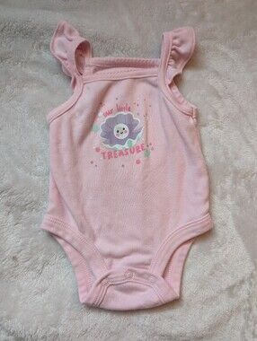 Lullaby Lane Baby Girl Pink Floral Ruffle Bodysuit 0-3 Months